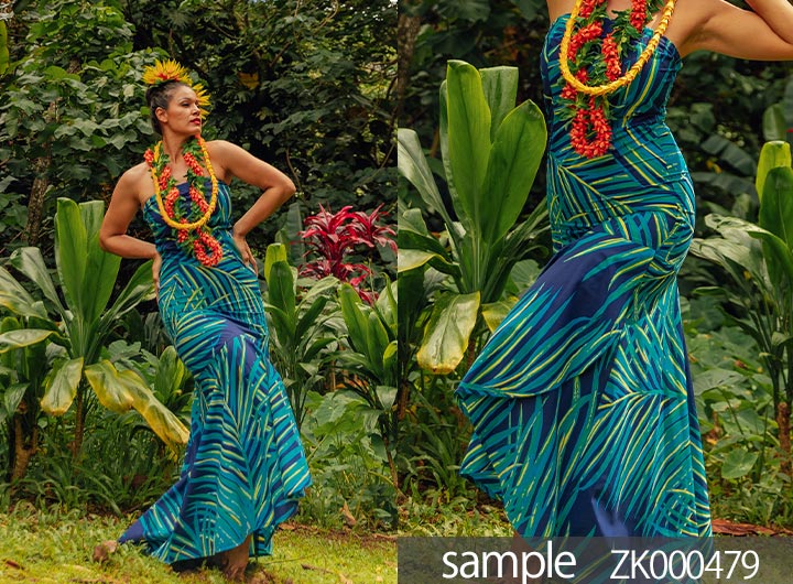 マウナロア【Maunaloa】|フラダンス衣装の専門店|パームリーフ／ブルー