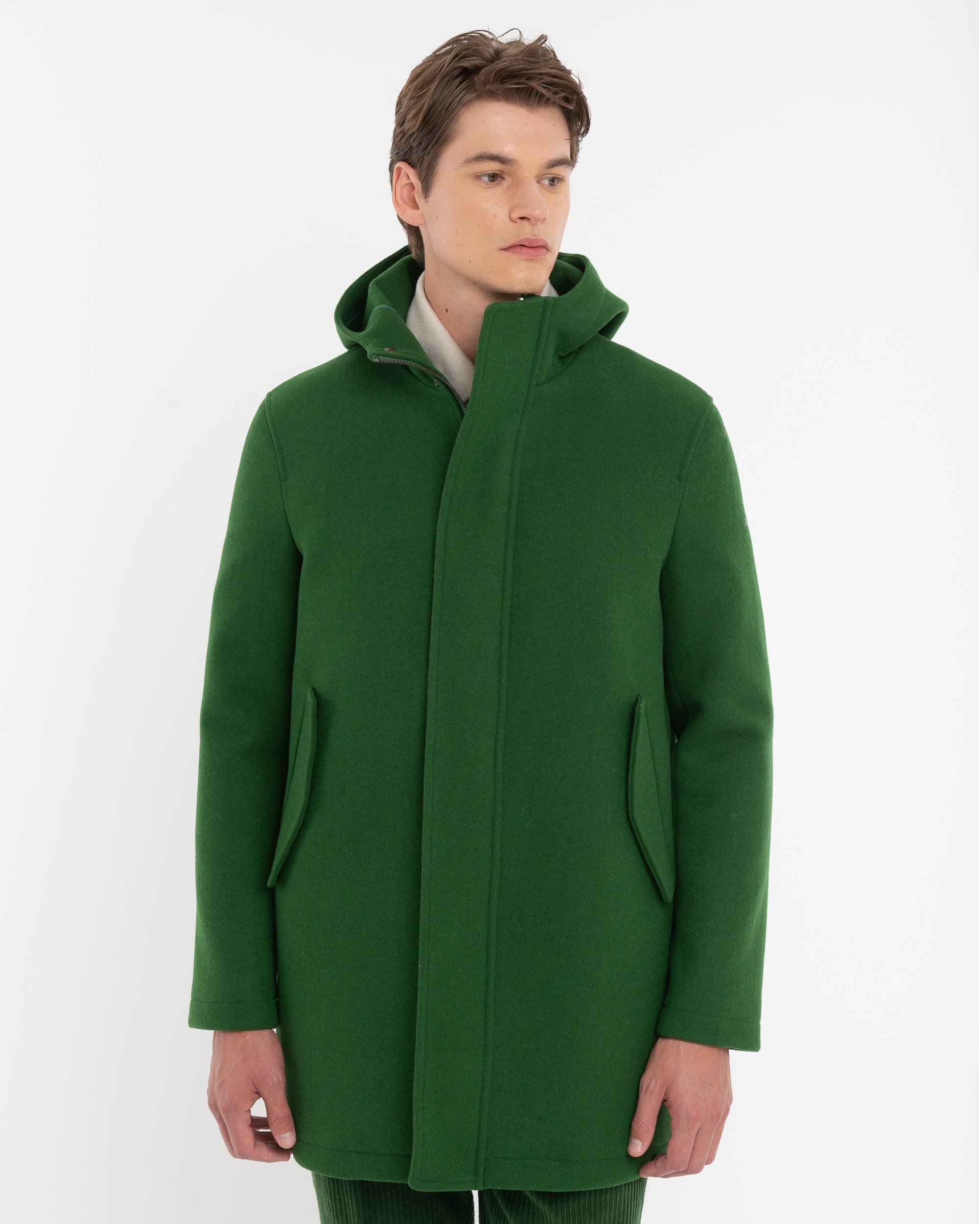 green wool blend parka - Manuel Ritz Official