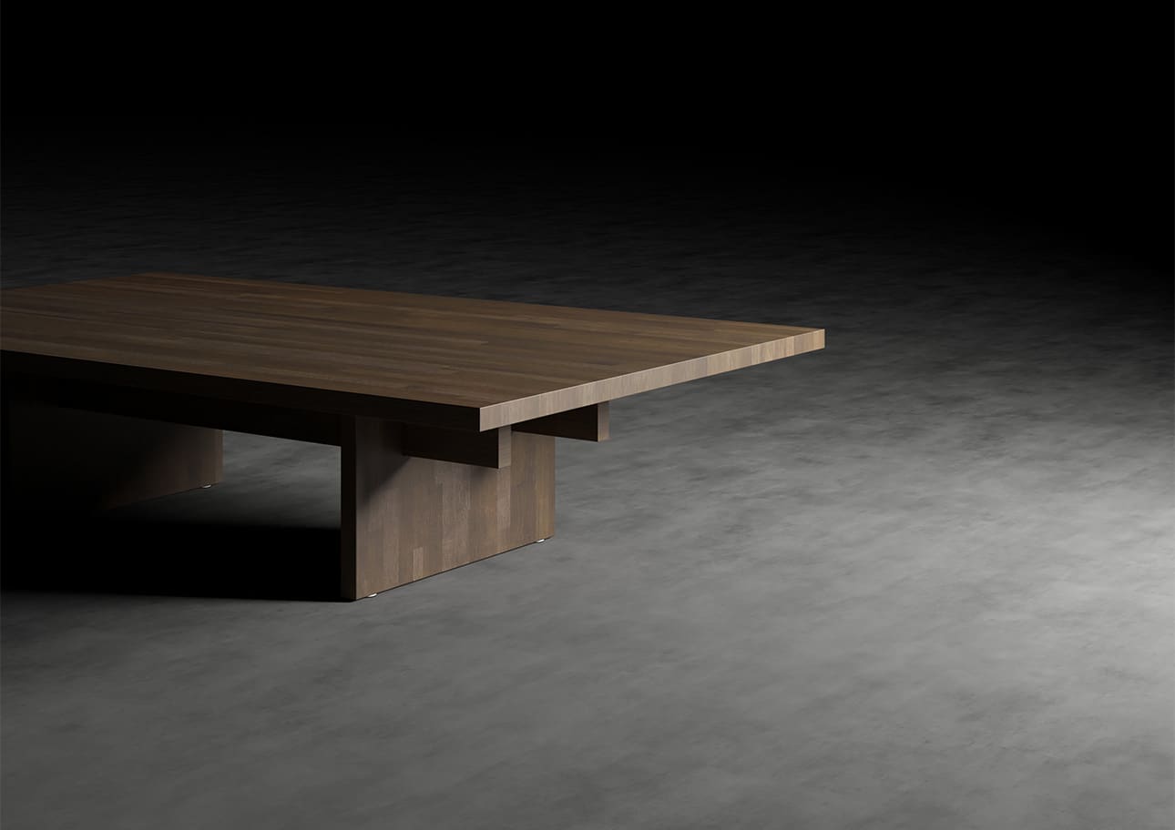 座卓 木製脚 幅1500×奥行900㎜ ラバーウッド（ブラウン）ちゃぶ台