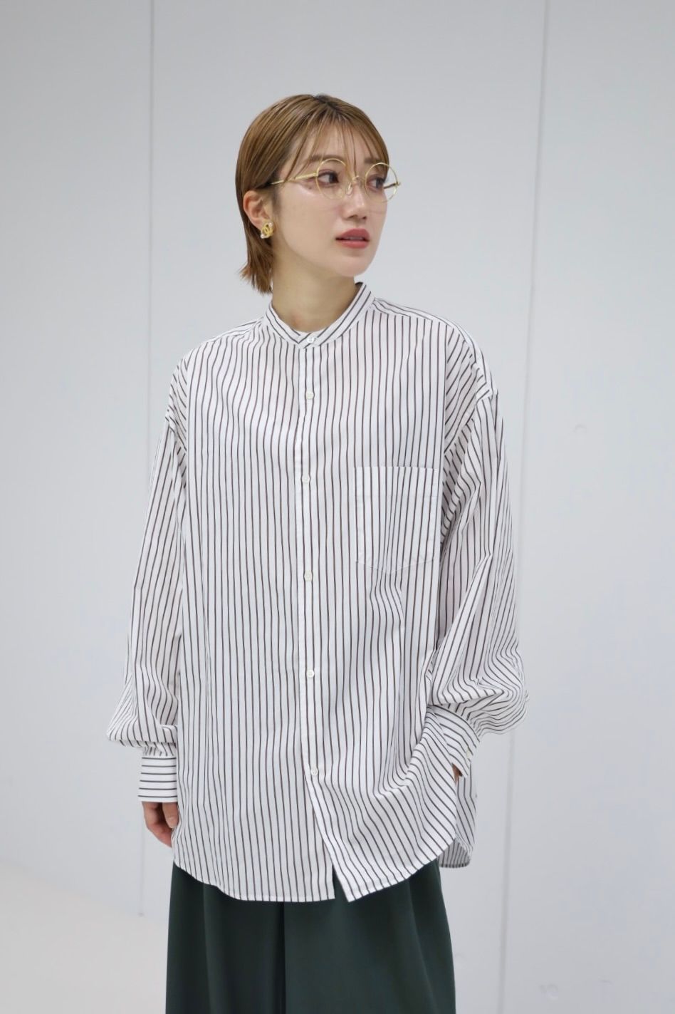 Graphpaper - グラフペーパー 25AW SIDOGRAS Stripe L/S Oversized