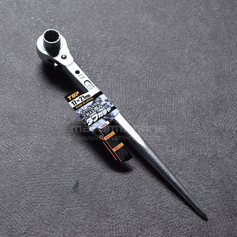 トップ TOP工業 タフガチャ メッキ仕様 極太 ラチェットレンチ 17×21mm