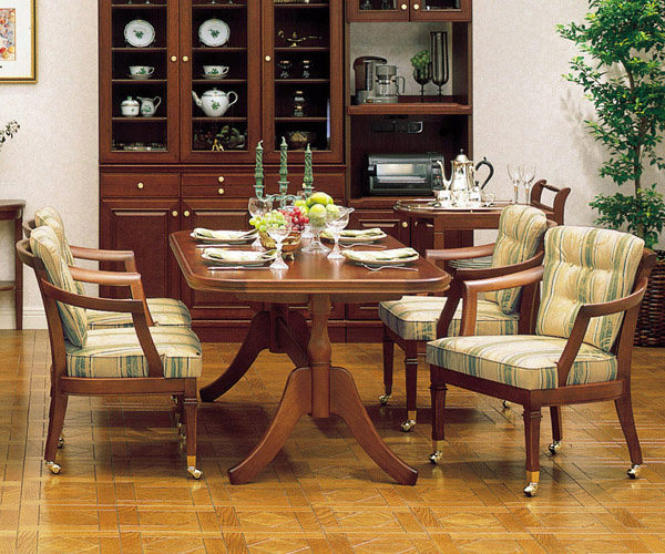 J715 マルニ木工 地中海 ダイニングテーブル チェアセット 伸縮性