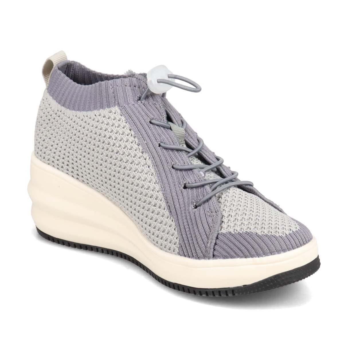 エル スポーツ ELLESPORT 軽量厚底ニットブーツ ESP12713A(23.0 BEIGE