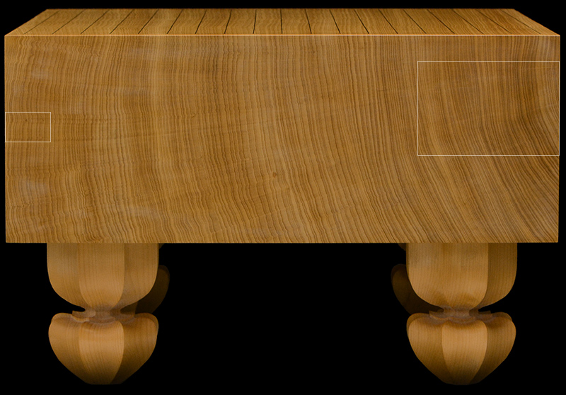 本榧足付碁盤 5寸3分（天地柾） ga50048 | 前川榧碁盤店