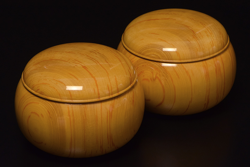 本榧1寸卓上碁盤セット（ハギ盤・上） | 前川榧碁盤店