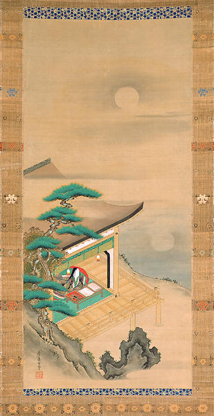 石山寺観月図 土佐光起筆 - MIHO MUSEUM
