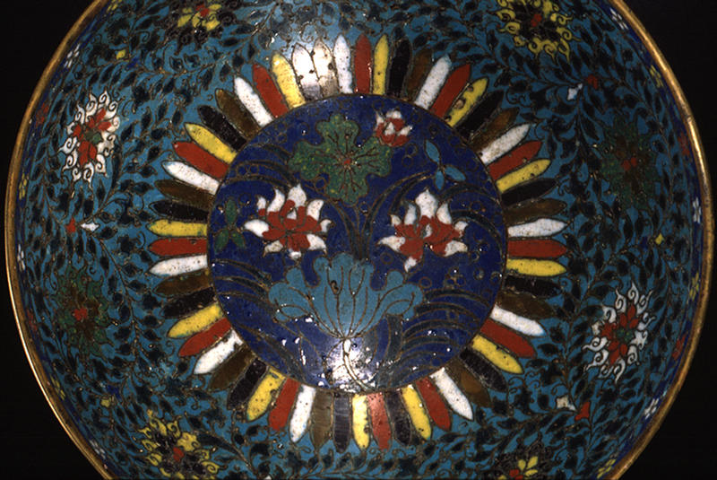 中国 明時代 花鳥文七宝 銅製 鉢 水指 中国 明時代 花鳥文七宝 銅製 鉢