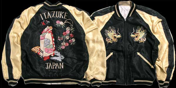 テーラー東洋スカジャン/舞妓×鷹龍サテンスカ/NO180・tt11591-119