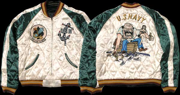 テーラー東洋スカジャン「2007年秋モデル 髑髏×U.S.NAVY」サテンキルト