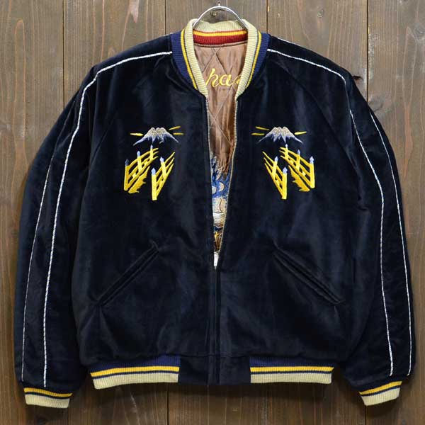 テーラー東洋スカジャン「LAND SCAPE×鷹」別珍×サテンキルト