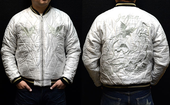 テーラー東洋スカジャン「GOLD EAGLE×JAPAN MAP」別珍×サテンキルト