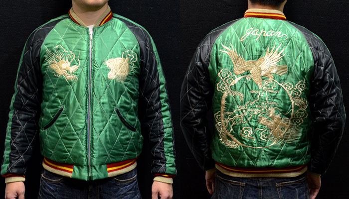 テーラー東洋スカジャン「FLYING DRAGON×JAPAN MAP」別珍×サテンキルト