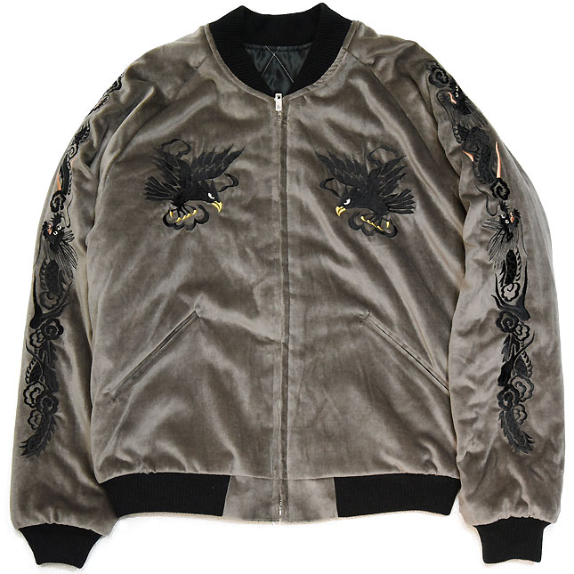 東洋スカジャン「BLACK EAGLE×JAPAN MAP」別珍スカ・NO-397/tt15175-115