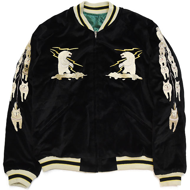 東洋スカジャン「POLAR BEAR×ALASKA MAP」別珍スカ・NO-398/tt15175-119