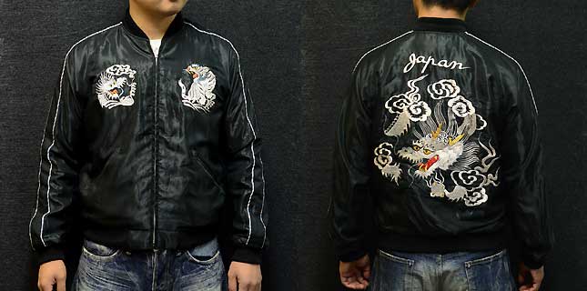 テーラー東洋スカジャン【DRAGON×TIGER FACE】龍虎復刻サテンスカ