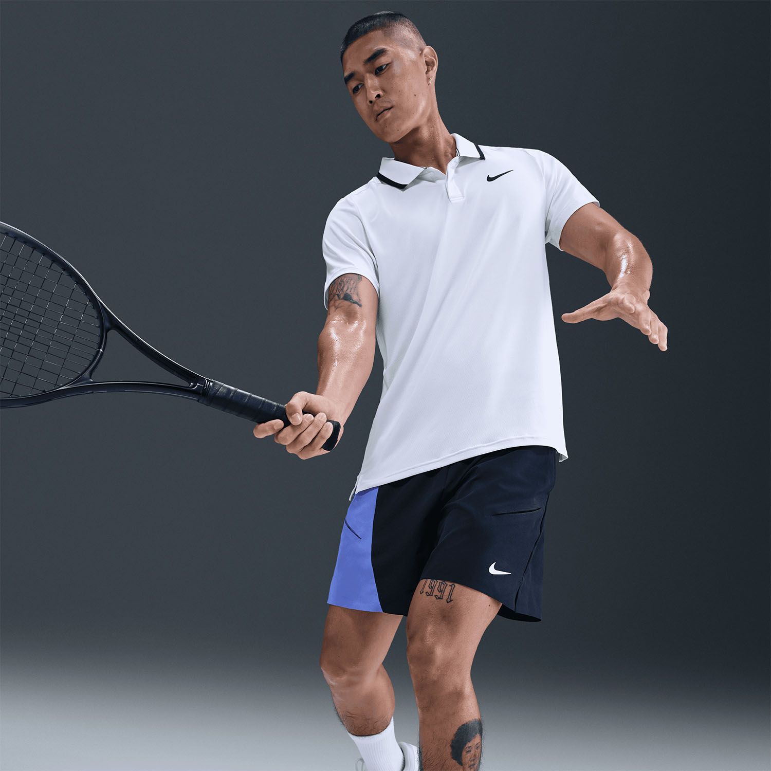 Nike Dri-FIT Court Slam 6in Men's Tennis Shorts - Dark Obsidian
