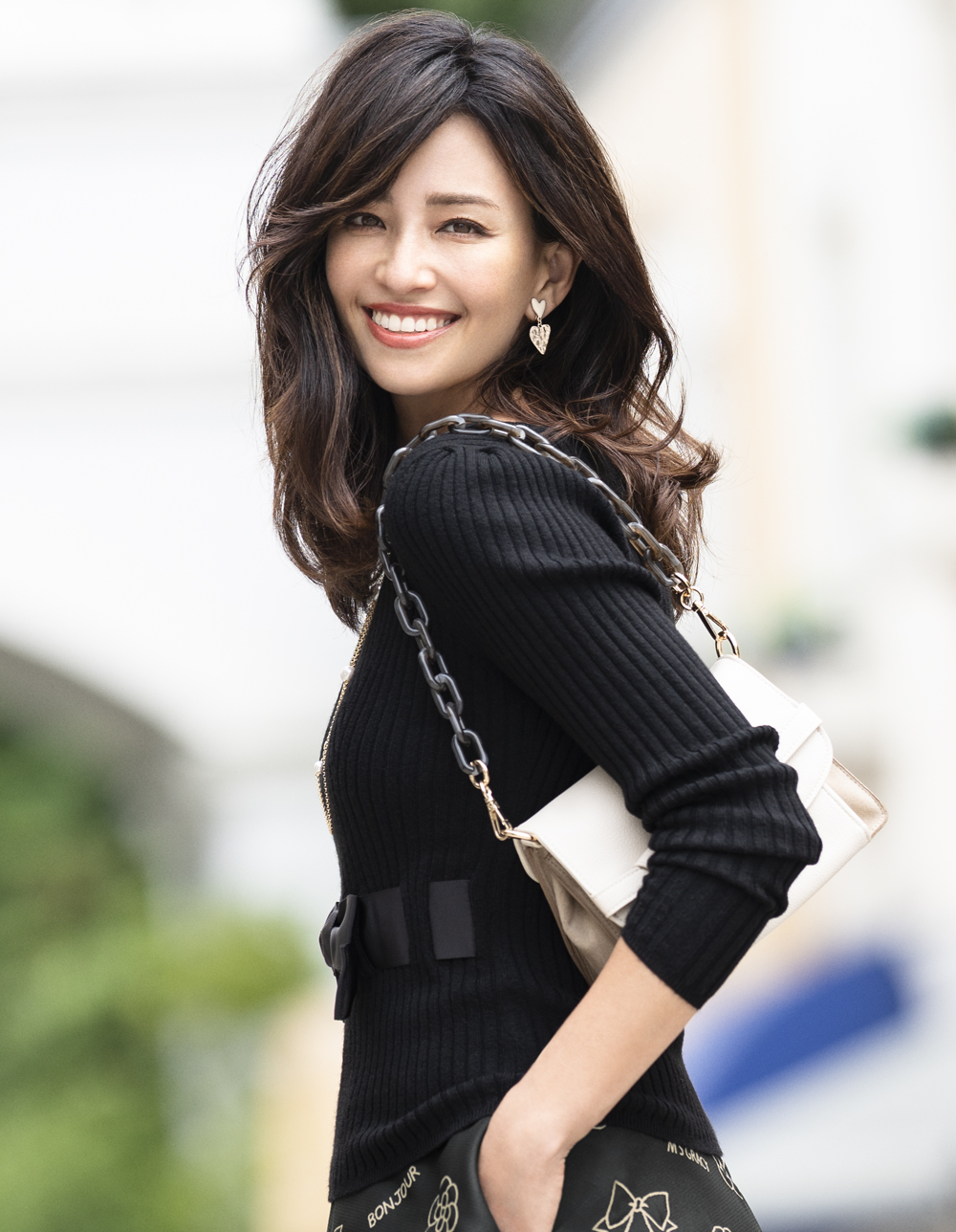 肩リボン付きシンプルニット | msgracy