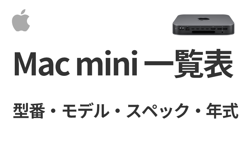 Mac mini型番・モデル名 2023年まで2024年なし