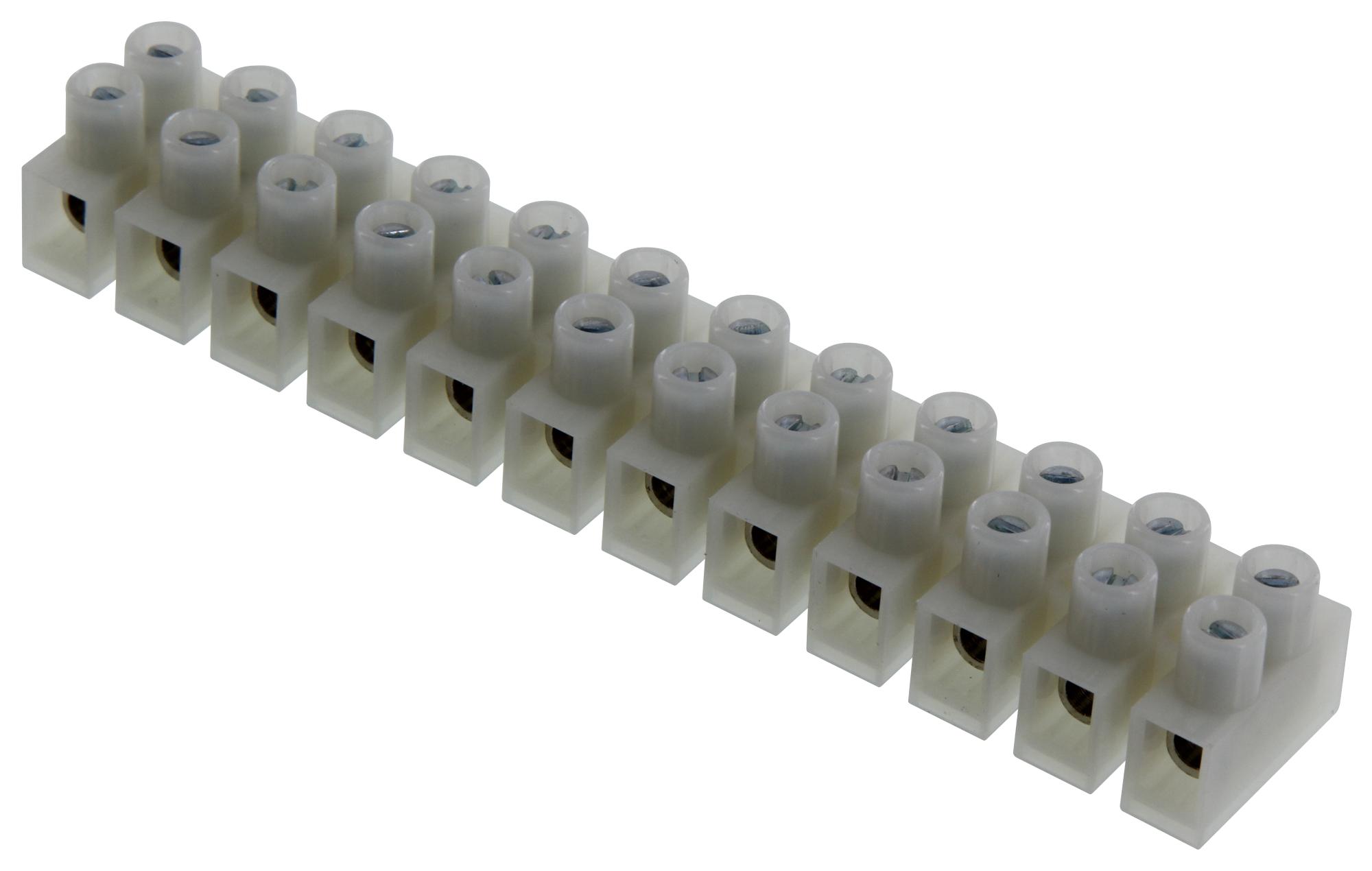 89-608 IDEAL, Panel Mount Barrier Terminal Block, 2 Row, 12