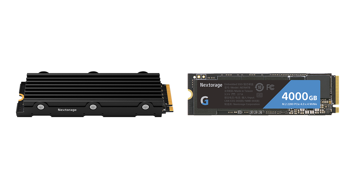 Nextorage Starts Selling M.2 PCIe®4.0 NVMe built-in heatsink SSD
