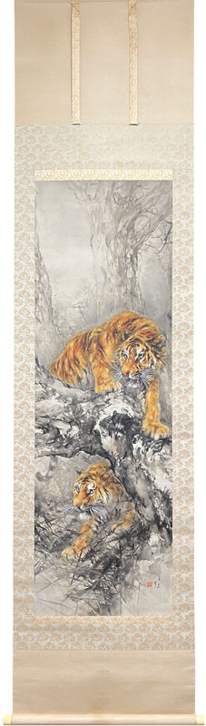 大橋翠石 林間双虎図/Web書画ミュージアム