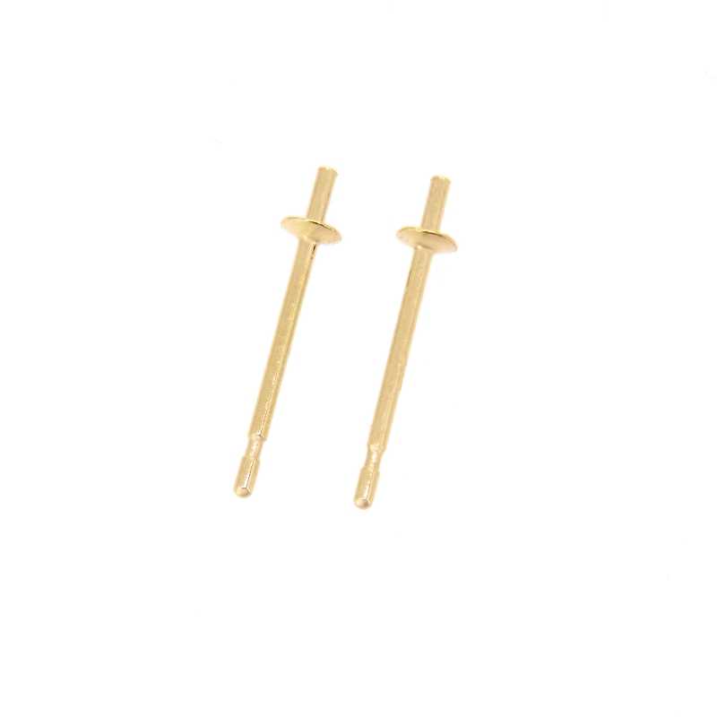 K18 PE (0.65X11.3) 直結2mm皿ピアスポスト: K18(18金)│アクセサリー