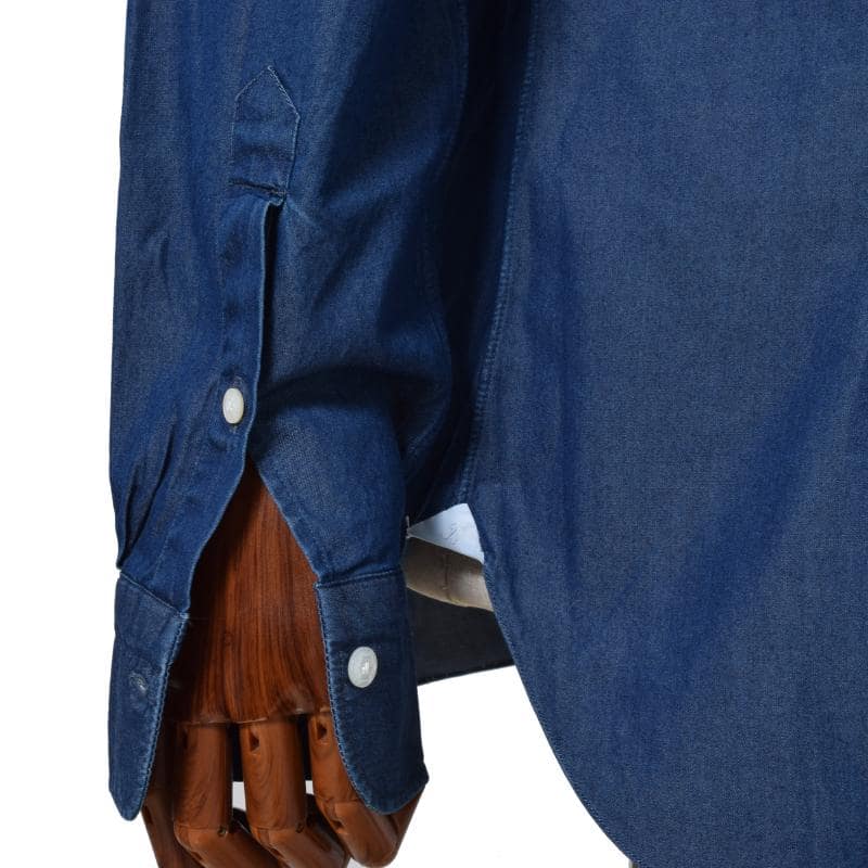 BARBA Dandylife 【バルバ】シャツ ワイドカラー シャンブレー 前立て