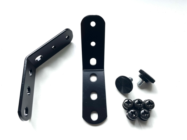 幅広 くの字延長ステー ネジ切りあり (2枚 / 1セット) だ円 固定金具式