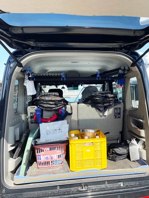 エブリイなど軽バン 左右サイドバー&高低ワンタッチバー3本セット 車内