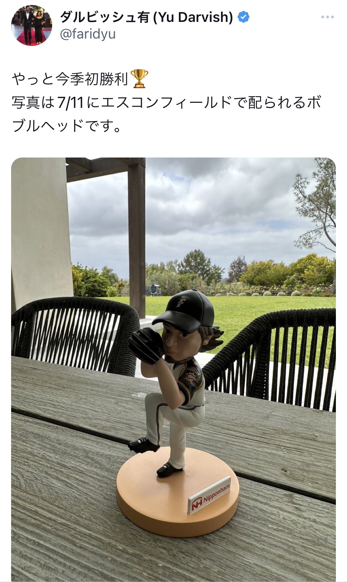 日本ハム】ダルビッシュ有の「レジェンドボブルヘッド」7月11日先着2