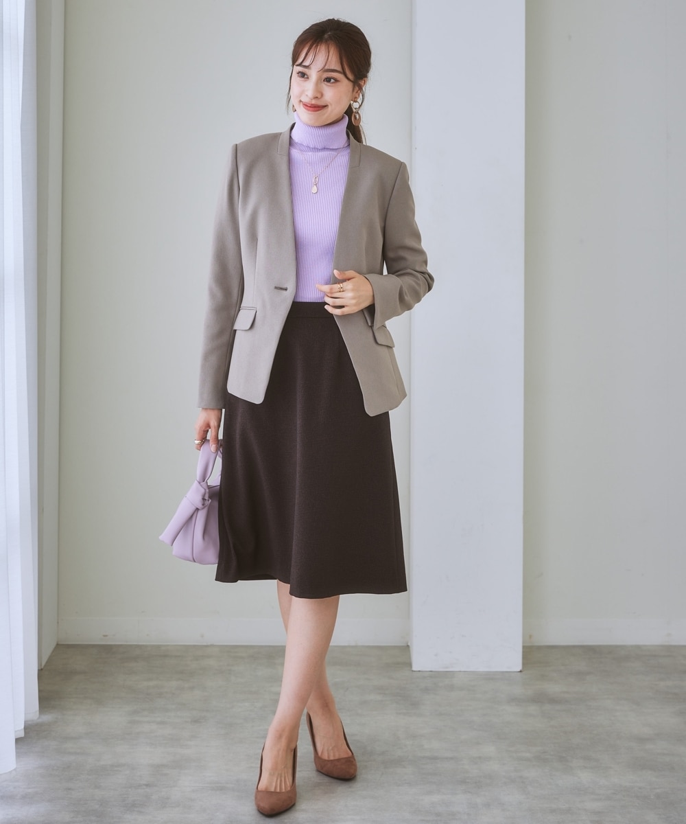 レディーススーツ】セットアップ対応洗えるウール調ストレッチノー