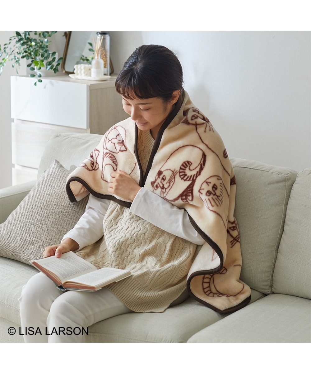 ふんわりフランネルひざ掛け リサ・ラーソン「スケッチキャット」 通販