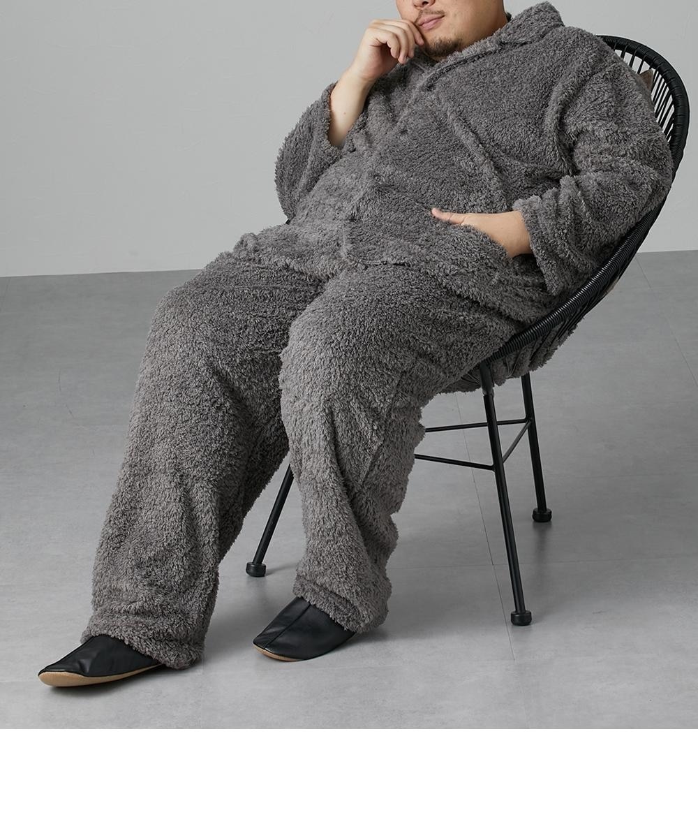 軽くてやさしい肌触り！ ふんわりシャギーフリース前開き長袖パジャマ