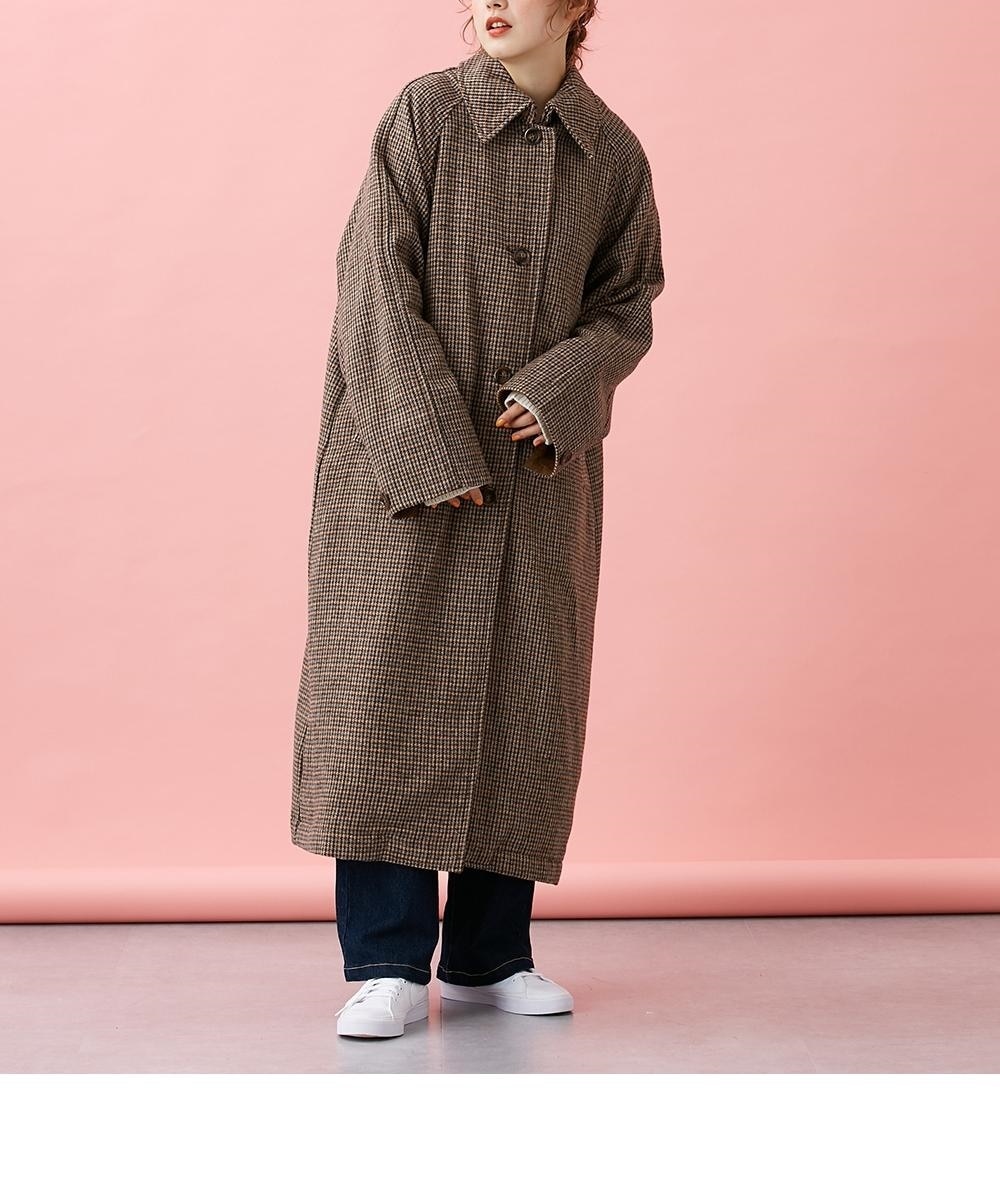 3WAY襟チェック柄バルマカンコート ＜Le temps riche＞ 通販【ニッセン】