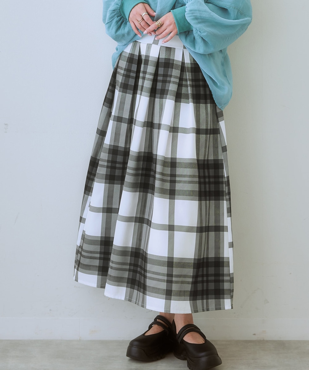 大きいサイズ＞ BIGチェック柄フレアスカート 通販【ニッセン】