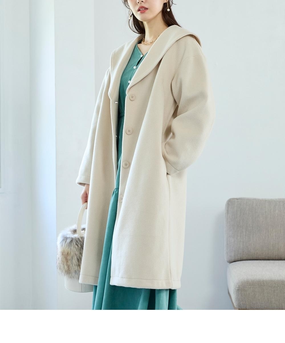 大きいサイズ 裏畔セーラーカラーハーフコート 通販【ニッセン】