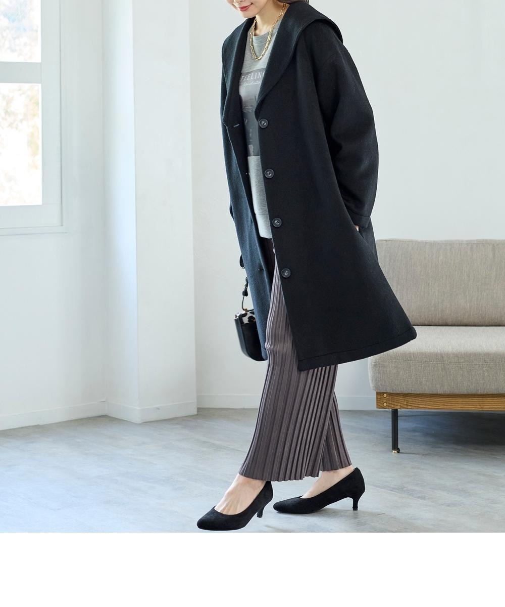 大きいサイズ 裏畔セーラーカラーハーフコート 通販【ニッセン】