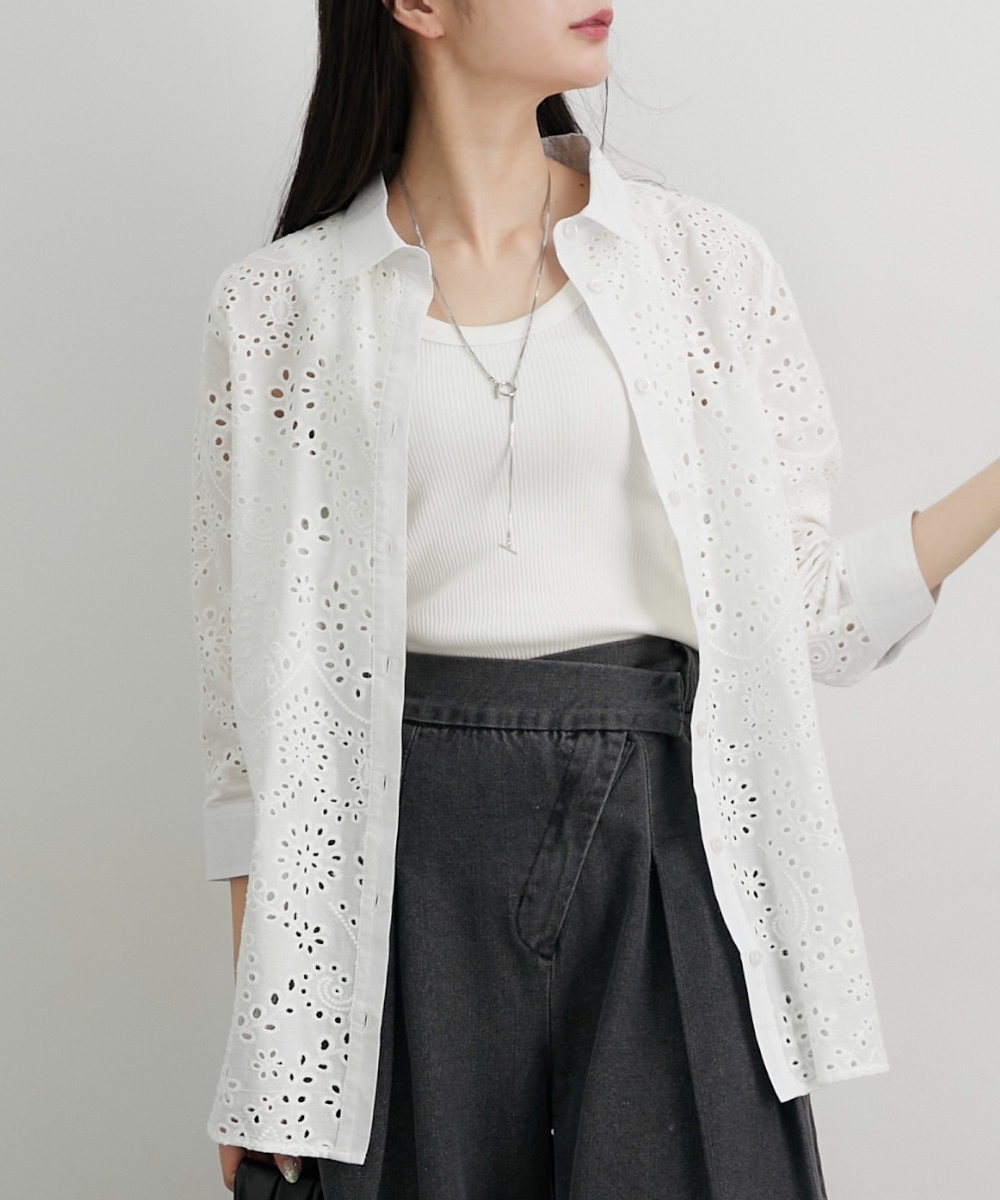 オーバーレースシャツ 通販【ニッセン】