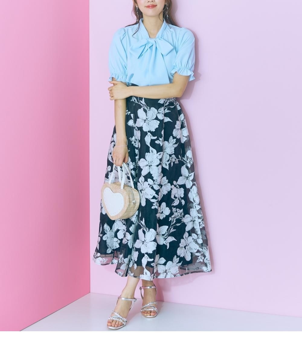 大きいサイズ＞オーガンジーシアー花柄スカート marun 通販【ニッセン】