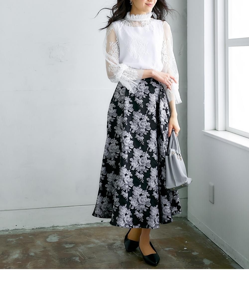 華やかジャガードスカート【Hana服】 通販【ニッセン】