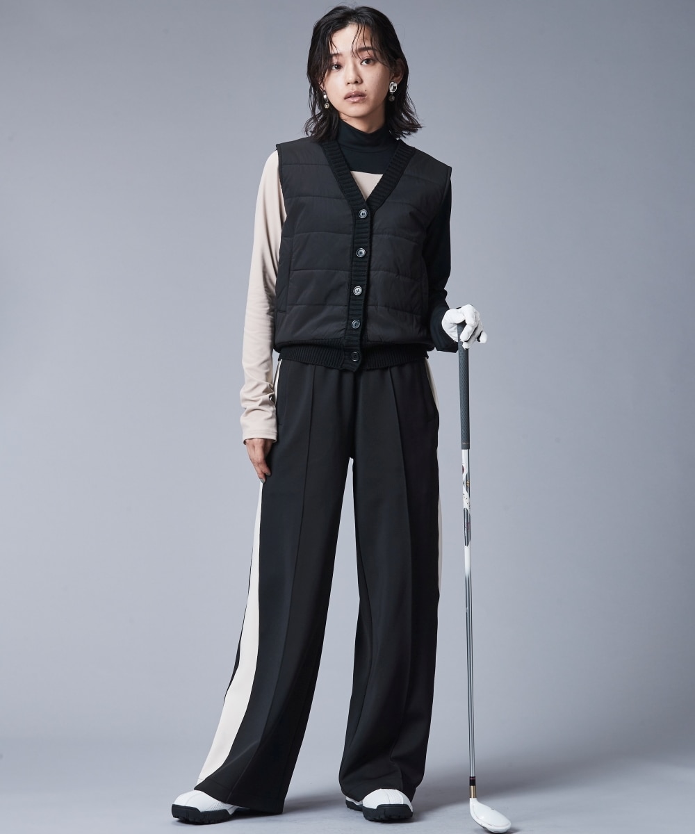 ニット使い中綿Vネックベスト＜大きいサイズ有＞シックスタイルゴルフ