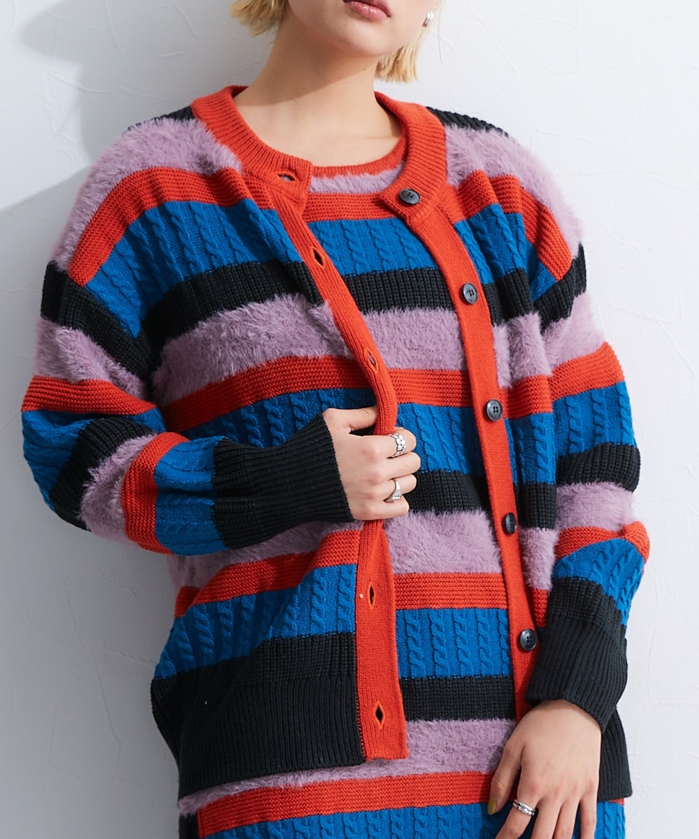 カラーボーダーニットカーディガン 通販【ニッセン】