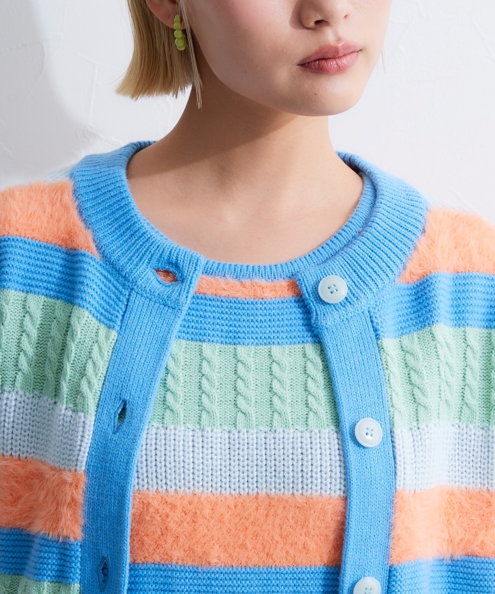 カラーボーダーニットカーディガン 通販【ニッセン】