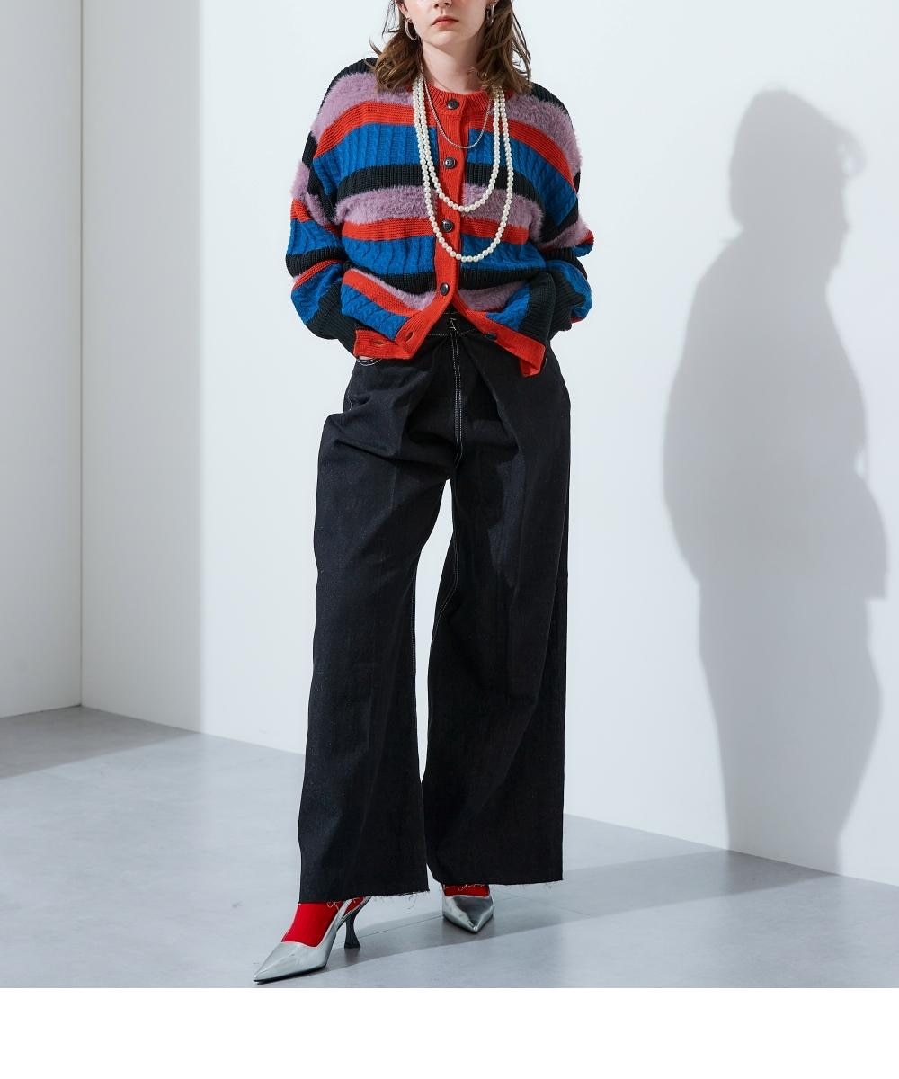 カラーボーダーニットカーディガン 通販【ニッセン】