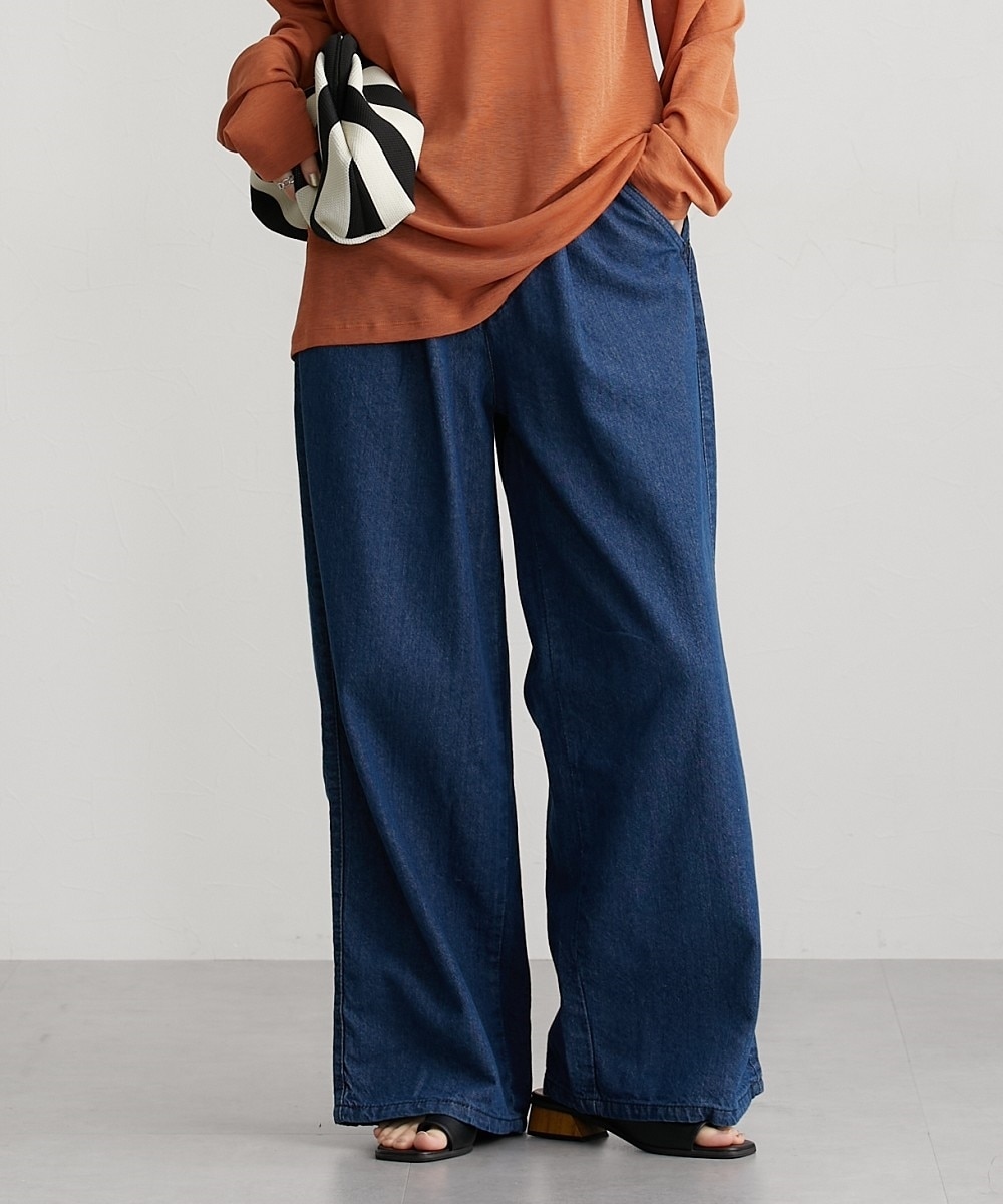 ウエストタックハイウエストデニムパンツ 通販【ニッセン】