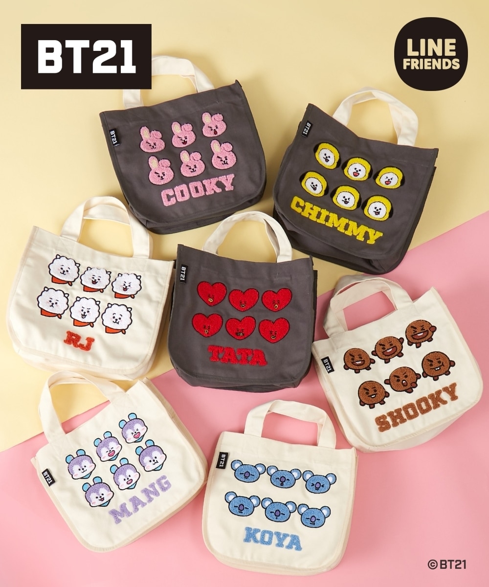 BT21 ぽこぽこフェイスサガラ刺しゅうキャンバストートバッグ 通販