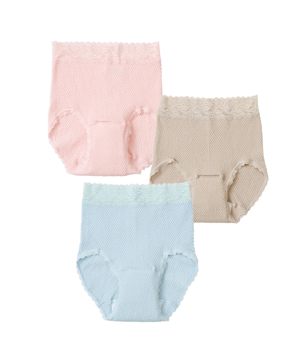 日本製 吸水ワッフルショーツ(同サイズ3色セット) 通販【ニッセン】