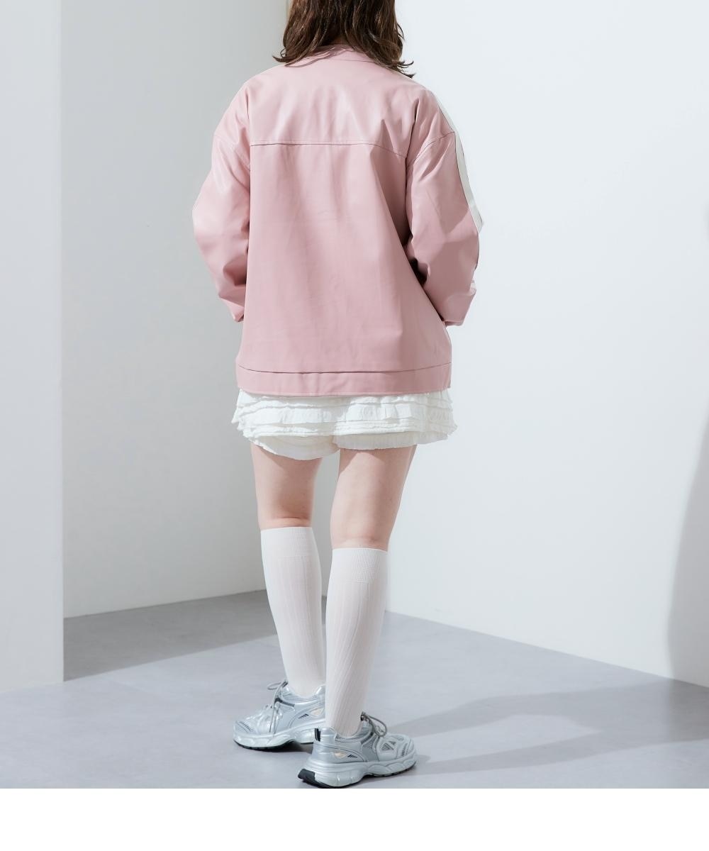 ダブルラインフェイクレザージャケット 通販【ニッセン】