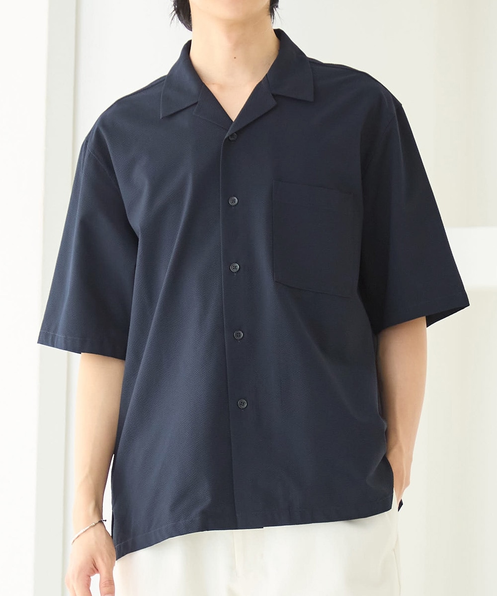 セットアップ可能】ストレッチシアサッカーオーバーサイズオープン