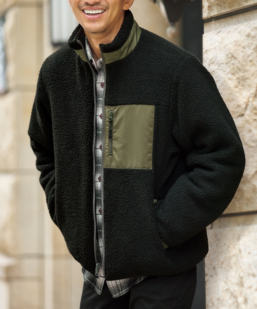 防風リバーシブル中綿×ボアジャケット（吸湿発熱綿入） 通販【ニッセン】